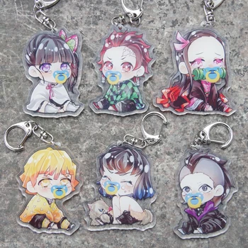 

Demon Slayer: Kimetsu no Yaiba Tsuyuri Kanawo Agatsuma Zenitsu Shinazugawa Genya Cosplay Keychain Acrylic Figure Pendant Gift