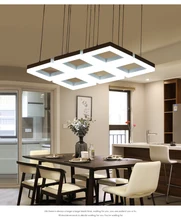 square 3-6 pcs led Pendant Lights Kitchen bar lampe study strip lustre reading light meeting room office commercial lighting