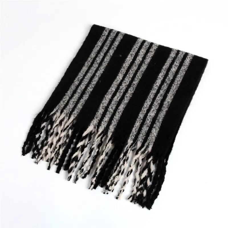 CYSINCOS Newarrival, осенне-зимний женский, для девушек, двухсторонний, дикий, мягкий, темпераментный, толстый шарф, свежий, шерстяной, Удобный шарф - Цвет: black