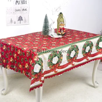 

2020 150*180CM Christmas Decorations Christmas Polyester Printed Tablecloth Christmas Table Decorations Anti-fouling Tablecloth