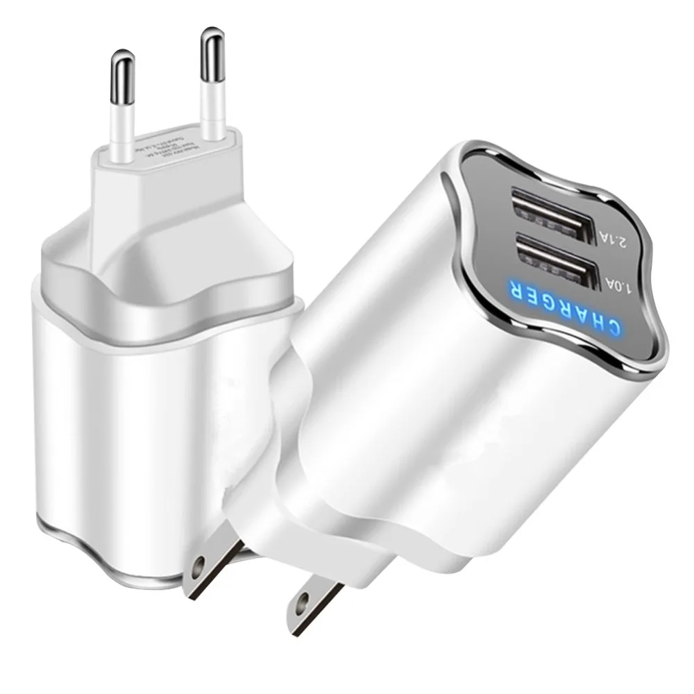 2 USB настенное зарядное устройство для iPhone Xs X 8 7 телефон зарядное устройство для samsung Xiaomi huawei настенный адаптер ЕС США мобильное дорожное зарядное устройство