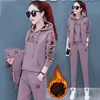 Women Suit Tracksuit Winter 3 Piece Set Hoodies+Vest+Pants Casual Suit Plus Velvet Warm Sporting Women's Suits Female Clothes ► Photo 2/6