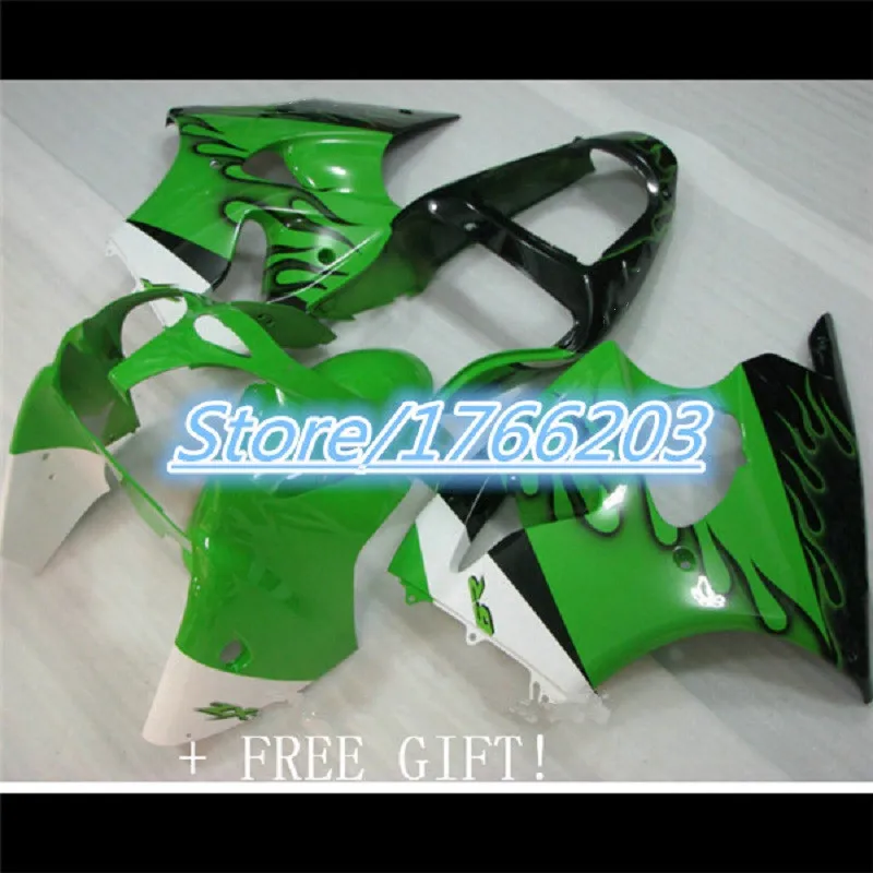 Для Kawasaki ZX6R 2000 2001 зеленый белый 2002 00-02 00 02 01 zx6r 2000-2002 ZX-6R Ninja ABS комплект обтекателей