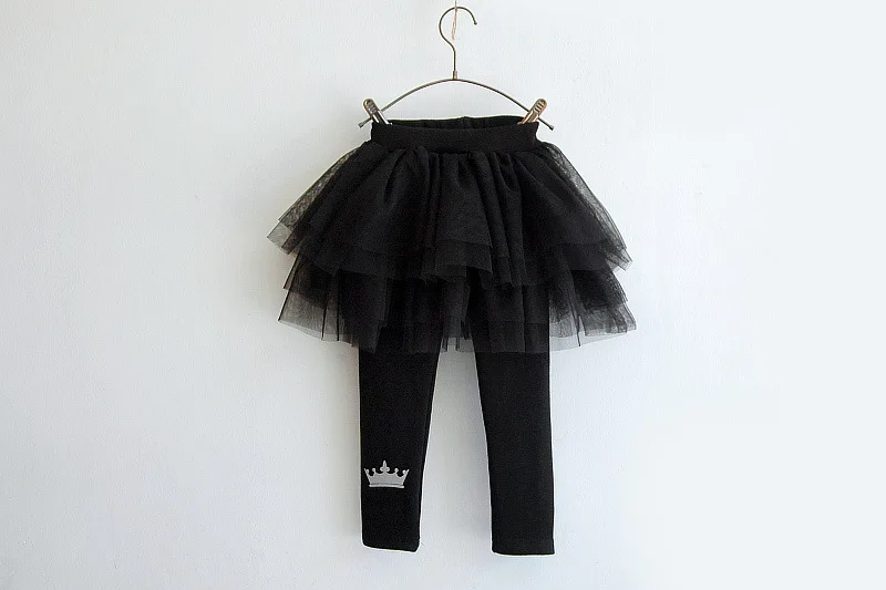 

2018 Spring And Autumn Winter Fleece Lining Childrenswear Cake Short Skirt Trousers Crown GIRL'S Leggings Skirt