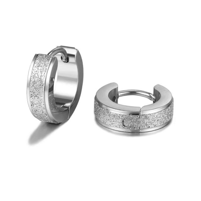 Punk Titanium Steel Ear Clip Ear Stud Earrings For Men Women Black Pierced/No Pierced Fake Ear Circle New Pop Jewelry