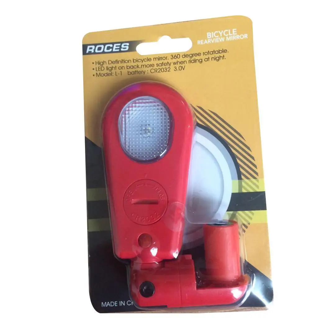 

Bike Mirror Handlebar Back Cycling Adjustable Angle Outdoor Safe Bike Mirror LED Light Rearview MTB Bicycle Flexible