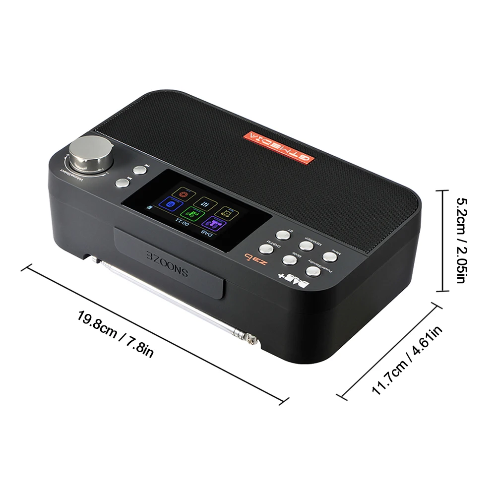 Audio Digital actualizable Recargable Habla con Buen Sonido Pantalla LCD de 2,4 Pulgadas Soporte Pantalla de Nombre de estaci/ón FM RDS GTMEDIA Z3 Radio port/átil con Bandas de Ondas Dab // FM RDS