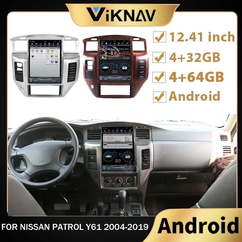 

Android Car radio multimedia player for NISSAN PATROL Y61 2004-2019 car silvery white and Mahogany stereo multimedia player GPS