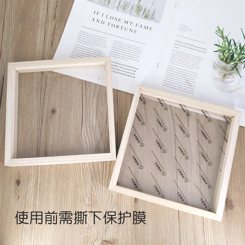 Деревянная фоторамка акриловая стеклянная рамка для рисования детский сад DIY окрашенная креативная граффити ручная роспись тонкий материал для творчества