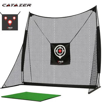 

Catazer Professional Golf Swing Cutting Training Cages Ball Back Net Rack Shelf Metal Support Stand Outdoor Backyard Trainer