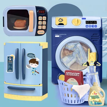 

Children Pretend Play Toys Simulation Double Refrigerator Vending Machine Toys Kids Kitchen Food Toy Mini Play House Girls Toys