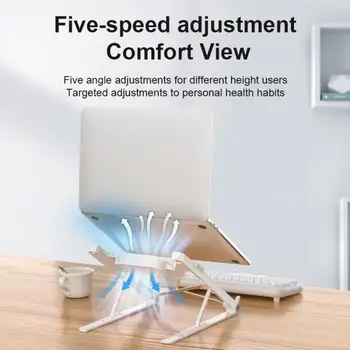 

Laptop Stand With Cooling Fan Portable Foldable ABS Notebook Holder Easy To Watch Type Relieve Neck Notebook Riser Mount Bracket