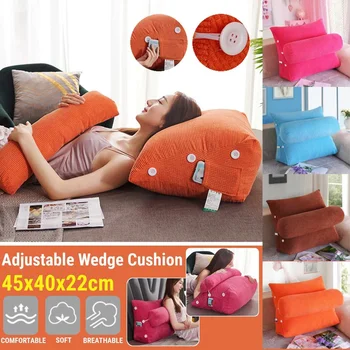 

45x45x20cm Stereo Wedge Shape Backrest Cushion For Sofa Cushions For Bed Rest Pillow Back Support Large Size Home Office