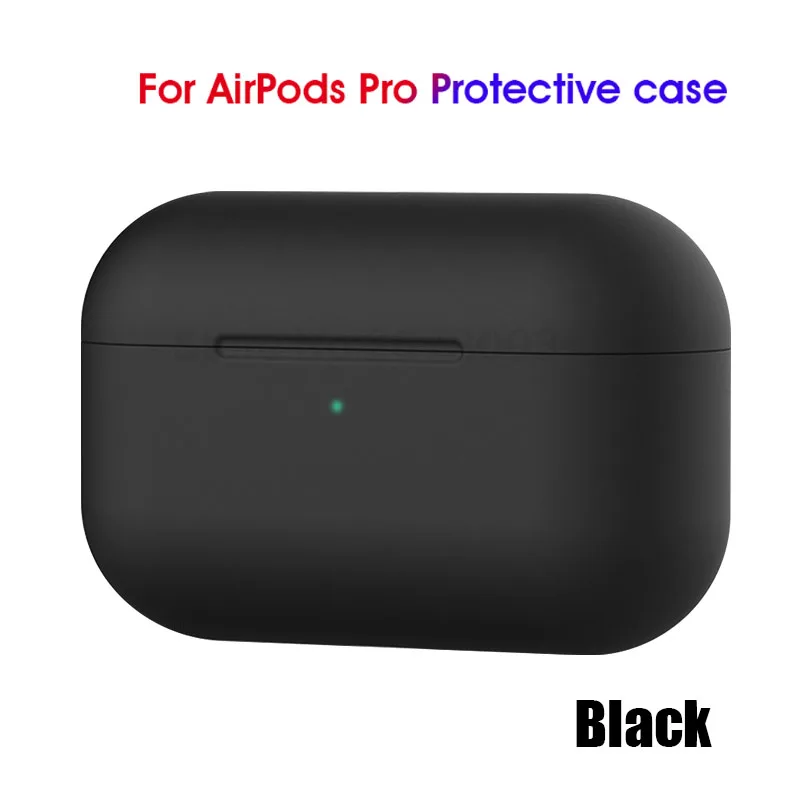 Black Силиконовый чехол для Airpods Pro, защитный чехол для Airpods 3, силиконовый чехол для наушников для Airpod Pro, защитный чехол, чехол - Цвет: Black