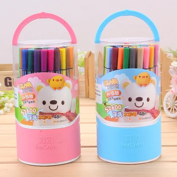 

True color S2600 watercolor pen set 48-color washable color pen beginner hand paint brush children pupils with non-toxic color
