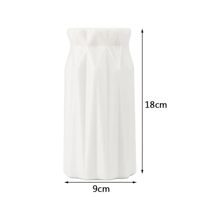 Modern Flower Vase White Pink Plastic Vase Flower Pot Basket Nordic Home Living Room Decoration Ornament Flower Arrangement white 1