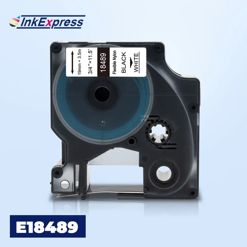 19mm 18489 Nylon Industrial Label Tape For Dymo Flexible Nylon Rhino