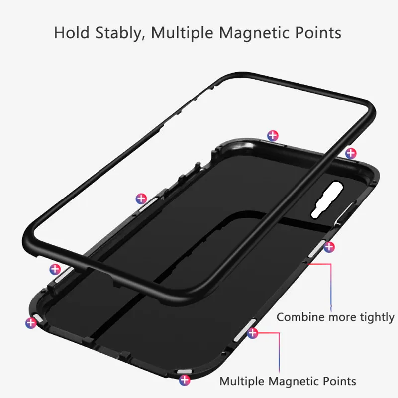 Металлический магнитный адсорбционный стеклянный чехол для Xiaomi Redmi Note 8, 7, 6, 5 Pro, Магнитный чехол для Redmi 7, 7A, K20 Pro, чехол, чехол