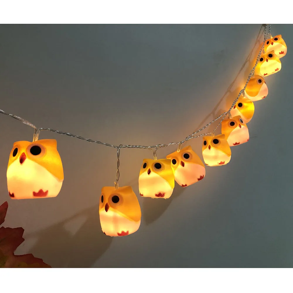 1.65M 10 Leds Owl LED String Lights For Garland Party Wedding Birthday Festival Party Decoration Fairy AA Battery Operated