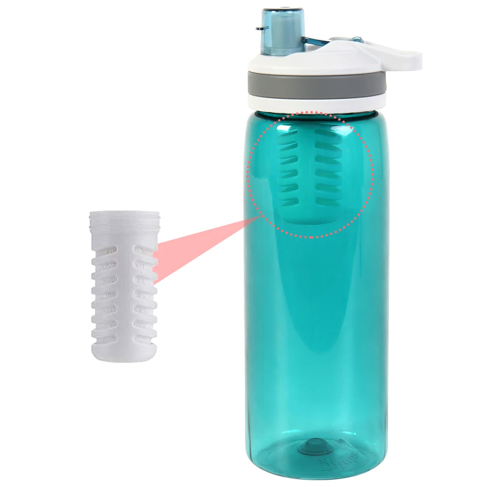 770ml Camping Water Filter Straw Sport Leakproof Water Filter Bottle Water Purifier For Outdoor Hiking Backpacking Cycling Tools