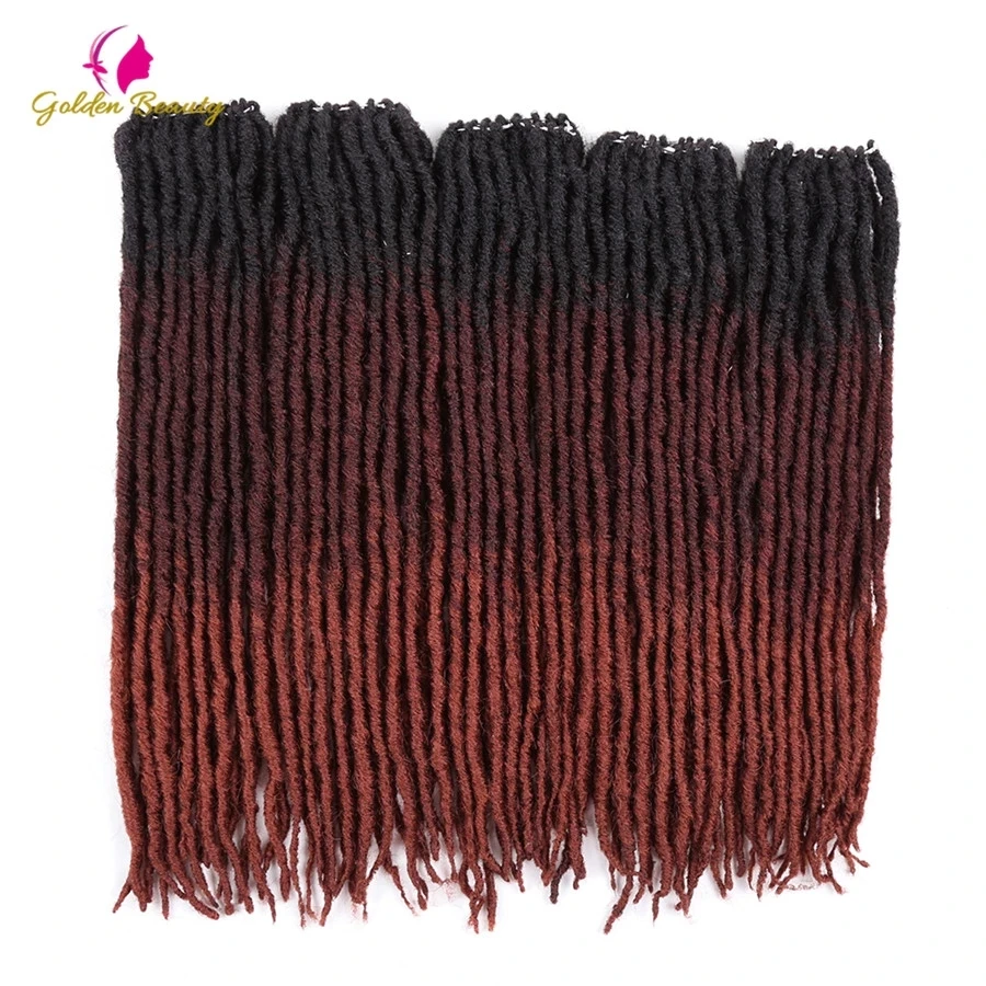 18" Synthetic Faux Locs Braiding Hair Extensions Ombre Dreadlocks Crochet Braids Straight Goddess Locs Hair Golden Beauty 3