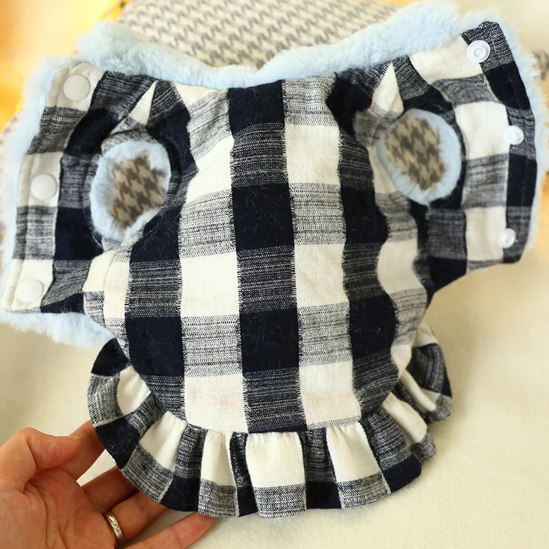 蓝色格纹小皮草3