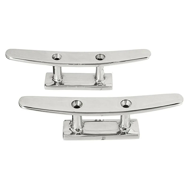 

ISURE MARINE 316 Stainless Steel 5/6/810" 2 Hole Hardware Boat Cleat Polished Combo Mooring Cleat 2Pcs