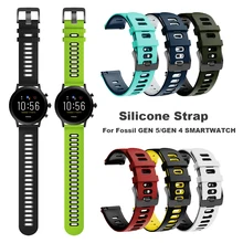 Banda de Silicone Para Fósseis Esporte 43 milímetros dial/GEN 5/4 SMARTWATCH Cinta FTW4012 FTW4018 FTW4024 Pulseira Pulseira ремешок Correa(China)