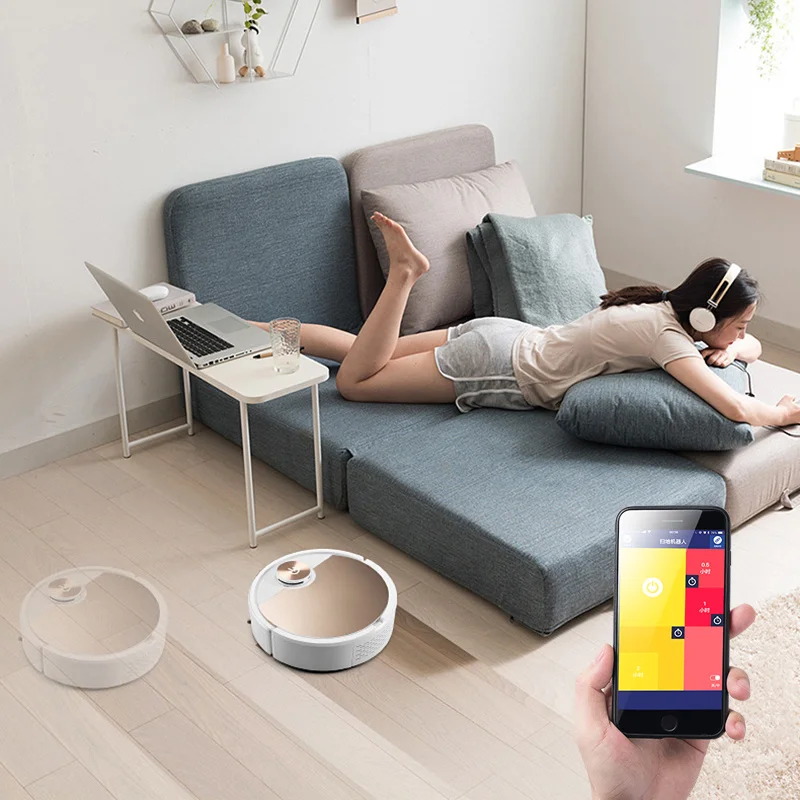 US $40.93 ES300 Robot Vacuum Cleaner Mobile Phone APP Remote Control HouseholdAutomatic Dust Removal And Sterilization Smart Sweeper