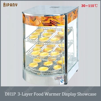 

DH1P 3 layer electric food warmer display showcase for egg tart pizza bread commercial stainless steel heat preservation cabinet