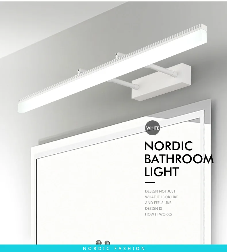 

Indoor Led Wall Light Mirror Wall Lamp 9W White/Black 40cm Waterproof Aluminum Lighting Bathroom Restroom Mirror Makeup light