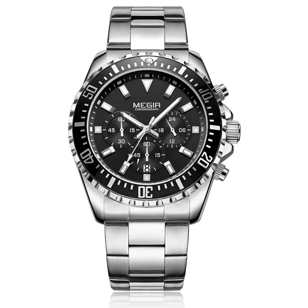 

Womens Watches Top Luxury Brand Watch Men Analog Chronograph Quartz Wrist Watch Full Stainless Steel Band Wristwatch Auto Date