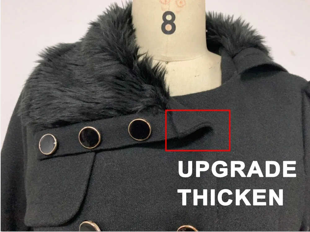 Зимнее шерстяное пальто теплое готическое повседневное черное верхняя одежда размера плюс женское пальто трапециевидной формы с отворотом и простым поясом винтажное модное пальто