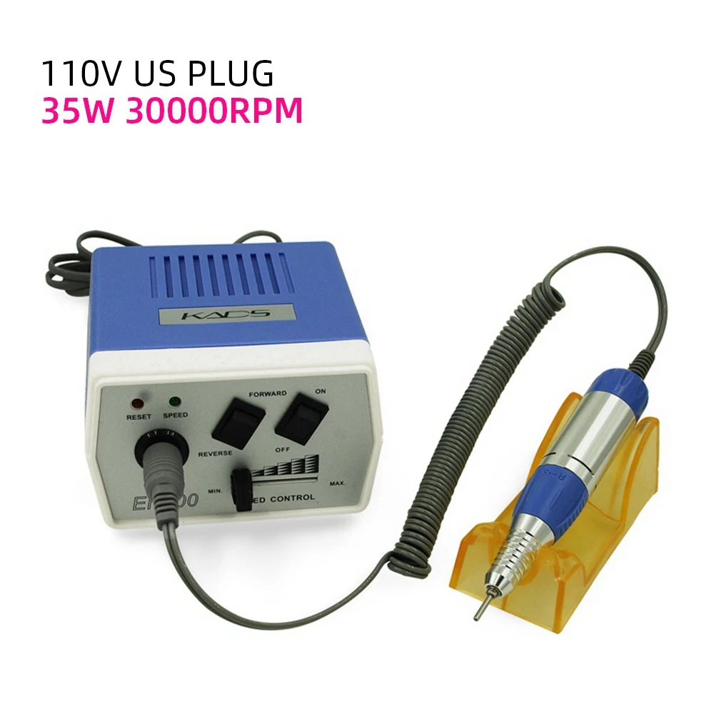 Blue US Plug 110V 30000 об/мин сверлильный станок для ногтей, электрическая пилка для ногтей, маникюрный аппарат для педикюра, Фрезерное Оборудование для дизайна ногтей, набор для удаления геля - Цвет: Blue US Plug 110V