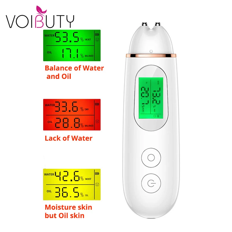 Электрический ЖК-дисплей Цифровой тестер для ухода за кожей влажного масла