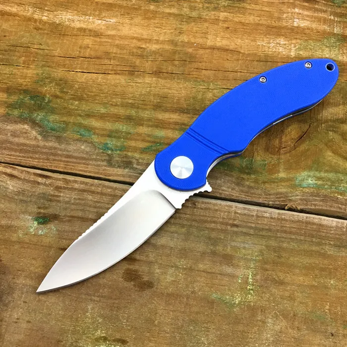Открытый выживания небольшой складной нож G10 Ручка 9Cr18MoV лезвие высокой твердости Карманный Кемпинг Фрукты Ножи EDC инструмент - Цвет: Синий