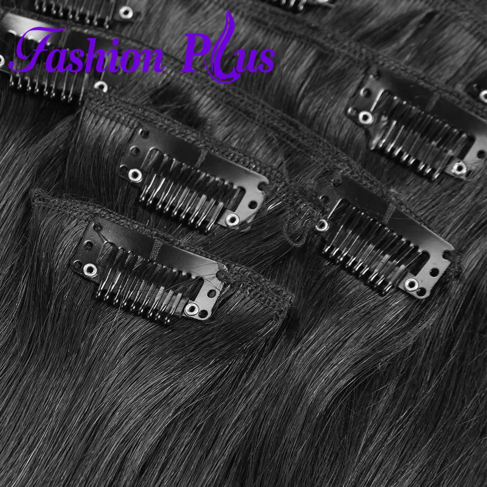 Ceny Klip w doczepy z ludzkich włosów klips do włosów brazylijski proste włosy 120 g zestaw Remy włosy podwójnie rysowane natura do przedłużania włosów