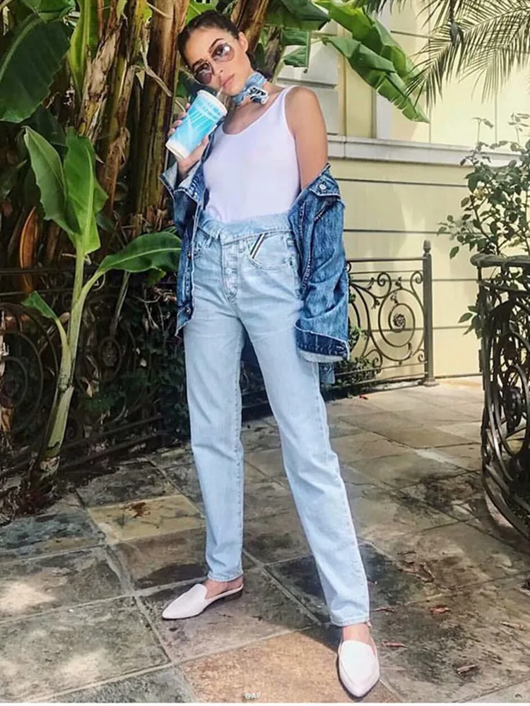 

High Waist Jeans Streetwear Black Blue Pants For Women Baggy Denim Loose Korean Jeggings Stretch Clothes Ladies Vintage 0101