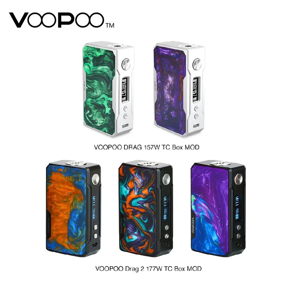 Comprar Original VOOPOO arrastrar 2 177W TC caja MOD e cigarrillo y arrastrar 157W caja mod Vape w gen chip no 18650 caja de batería mod vs Shogun