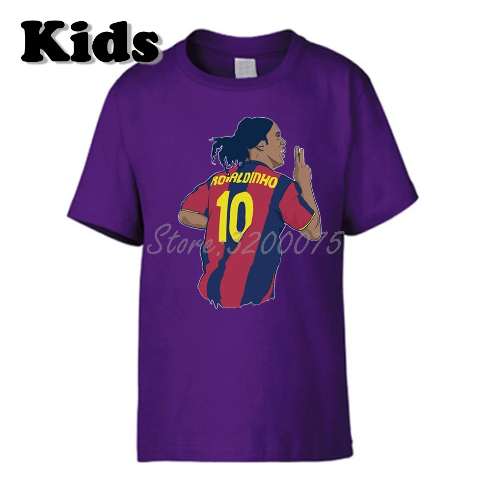 14 Детская футболка Ronaldinho 10 Ronaldo De Assis Moreira, Бразилия, Барселона, легенда, одежда, футболка для мальчиков и девочек W19032991 - Цвет: 14