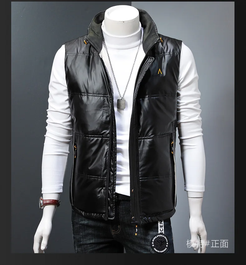 Men Jacket Vest Brand New Winter 90% White Duck Down Vest Men's Waistcoat Warm Short Sleeveless Vests Jacket Coat M-3XL