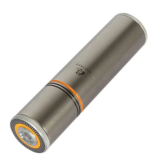 Серебристый COHIBA Cigar Tube Portable Cigar Humidor Case Box Aluminium Alloy Cigar Accessories Travel with Humidor Humidifier Hygrometer - Цвет: Серебристый