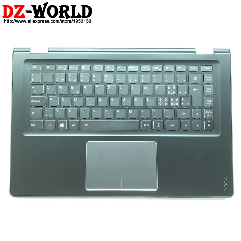 New Black Palmrest Upper Case With CH Swiss Backlit Keyboard Touchpad for Lenovo Yoga 3-14 Yoga 3-1470 Laptop C Cover 5CB0H35605
