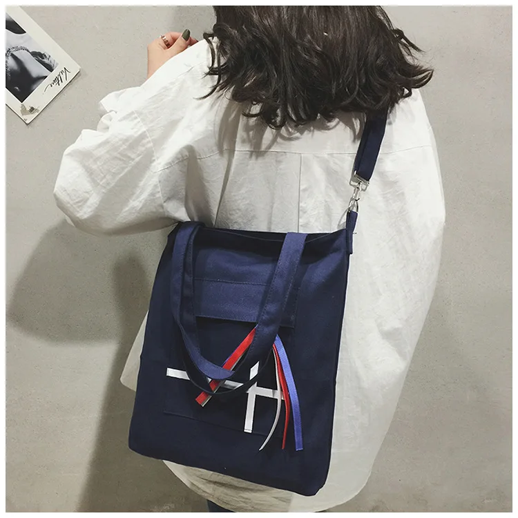 Micro for Canvas Handbag Bag Women's New Style Korean-style Versatile Over-the-shoulder Bag Students Harajuku College Style