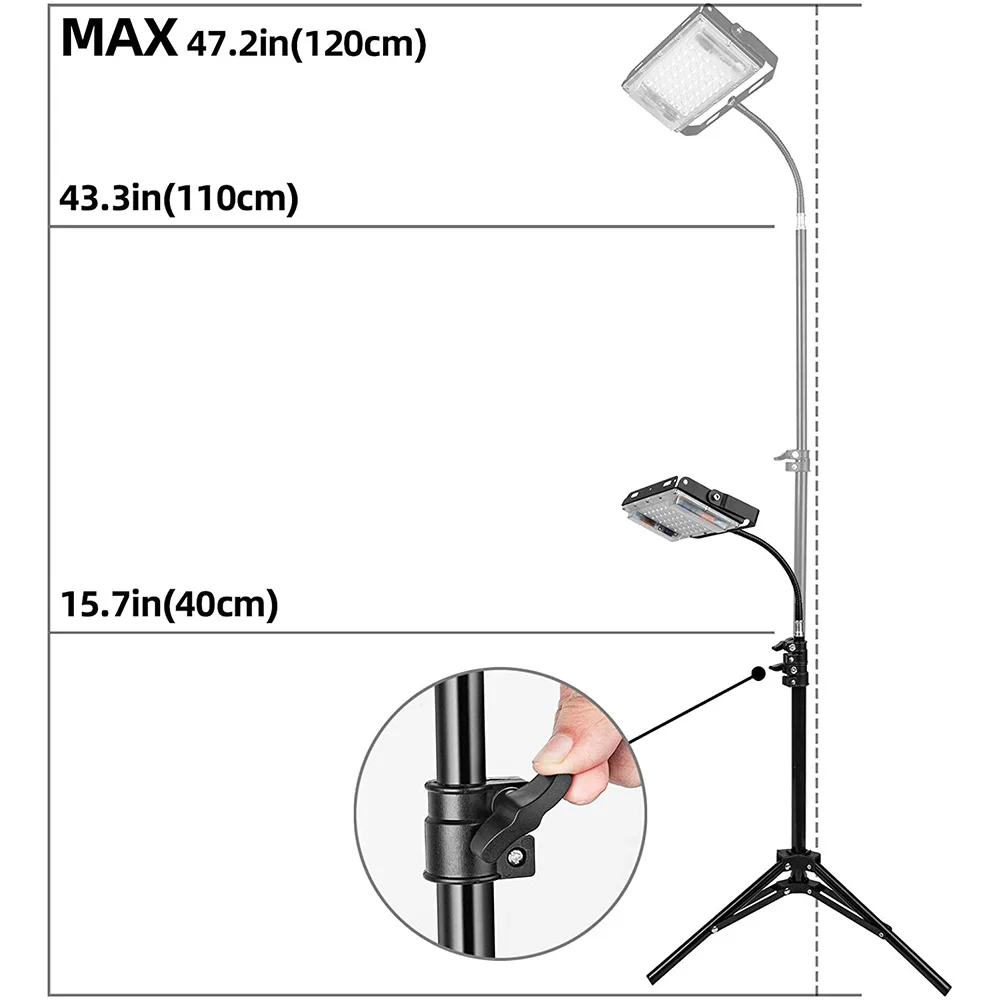 LED Grow Light with Stand LBW Full Spectrum Phyto Lamp 150W Adjustable Floor Plant Light Indoor Plants Seedlings Flower Grow Box