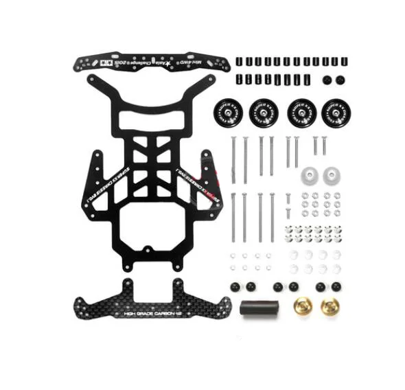 Супер XX/SX/SXX EVO.1 шасси 94780 Обновление части набор FRP из углеродного волокна шасси роликовый комплект для Tamiya мини 4WD гоночная модель автомобиля - Цвет: black