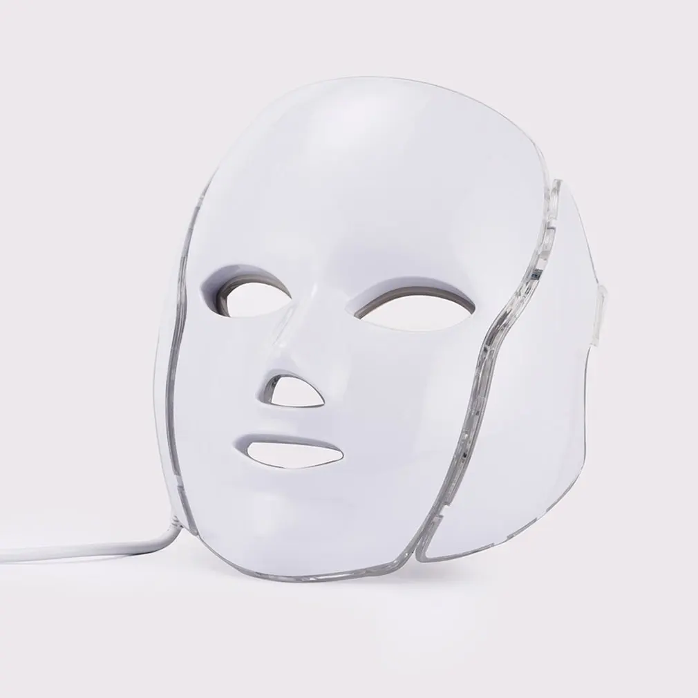 7 Colors Led Mask Face& Neck Neon-glowing Light Skin Therapy Facial Skin Care Wireless Rejuvenation Acne Face Skin Beauty
