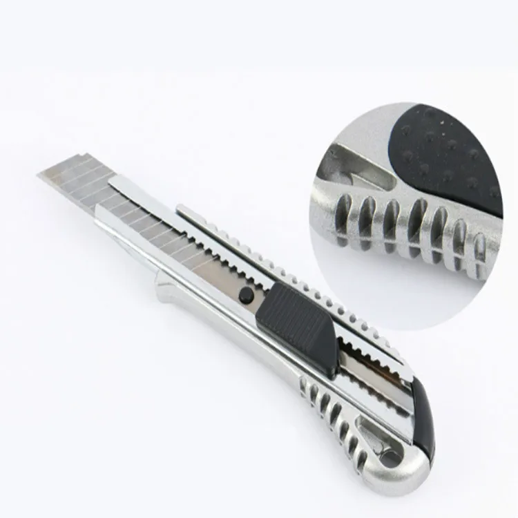 Cuchillo de utilidad de acero inoxidable, papel tapiz de Metal de lujo, herramientas de corte de papel con mango, suministros escolares y de oficina