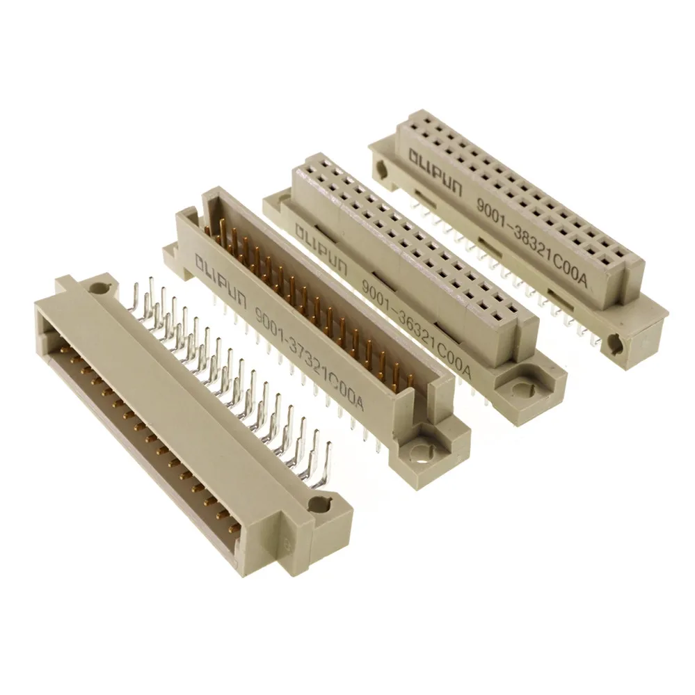 5 pces din 41612 conector 2 linhas 32 pinos tomada encabeçamento macho fêmea receptáculo através do furo 2x16 posição passo 2.54x2.54mm