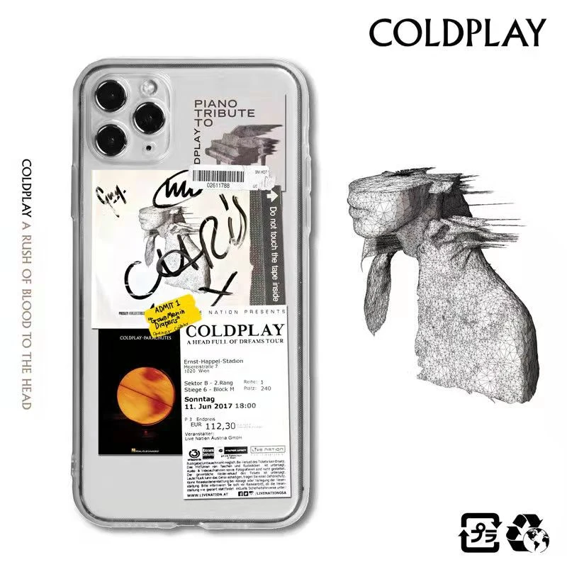 Coldplay A Rush Of Blood To The Head Band Case For iPhone 11 13 12 Pro XR X 7 8 Plus XS Max 6S Transparent  Smart Phone Cover leather phone wallet